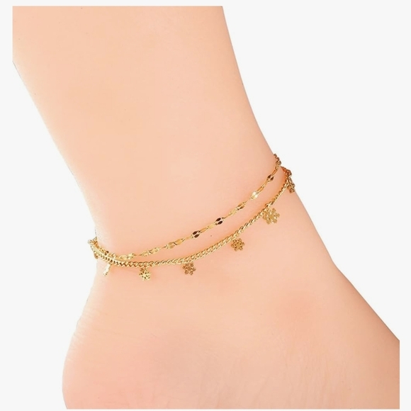 Anthropologie Jewelry - Elegant Gold Layered Foot Bracelet